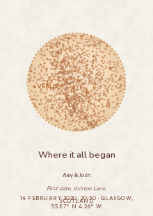 Little Lantern star map style: Nursery print on apricot paper, with round stars.